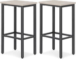 Load image into Gallery viewer, Athena Collection Bar Stools Set of 2, 26 Inches Counter Height Bar Stools Backless with Metal Legs and Footrest, Wood Barstools for Home, Kitchen Island, Counter, Grey