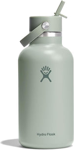 Load image into Gallery viewer, Hydro Flask Water Bottle - Insulated Stainless Steel - Wide Mouth Flex Straw Lid, Non Spill, Leakproof and Refillable in 64 Oz Tonal Agave