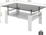 Load image into Gallery viewer, Glass Coffee Table Rectangle Living Room Center Table, with Gray Tempered Glass Tabletop and White MDF Layer,for Living Room and Office, Gray+White