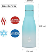 Load image into Gallery viewer, BJPKPK Insulated Water Bottle 12oz Small Stainless Steel Water Bottles Reusable Metal Thermo Keep Cold and Hot,Sea Salt