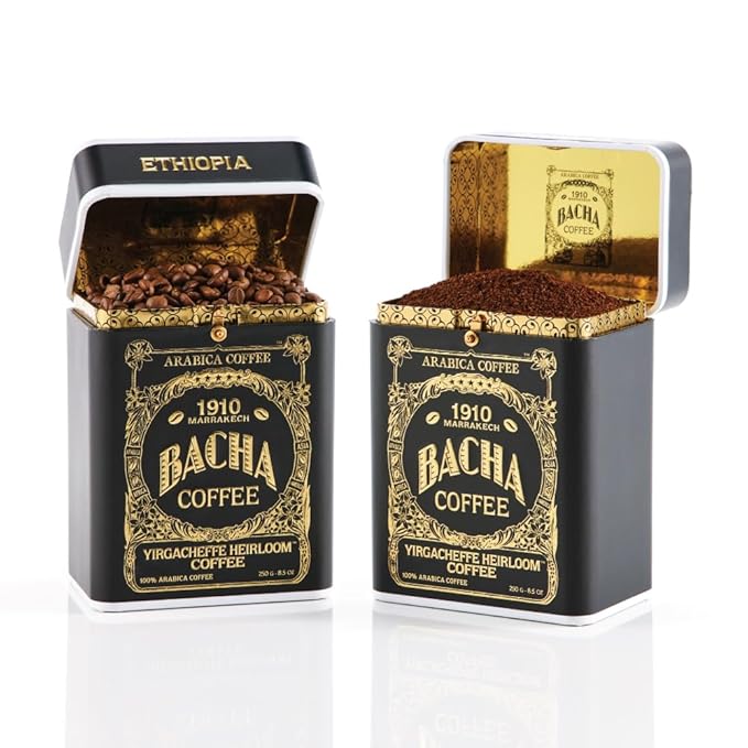 Bacha Coffee | Yirgacheffe Heirloom Single Origin Signature Nomad Collection, 100% Arabica Whole & Ground Beans Bundle