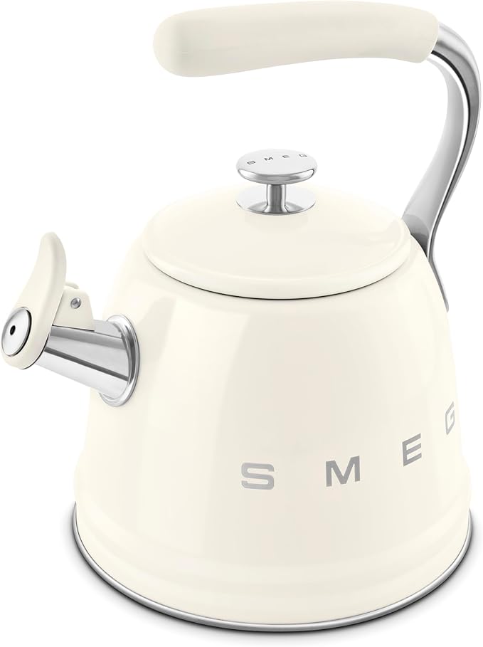 SMEG Retro Stovetop Whistling Kettle – 2.4Q (Cream)