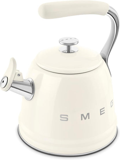 SMEG Retro Stovetop Whistling Kettle – 2.4Q (Cream)