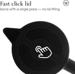 Load image into Gallery viewer, WOLFF - Thermal Coffee Carafe - 34oz / 1L Insulated Plastic Exterior Carafe for Hot or Cold Drinks - Leakproof Coffee and Tea Dispenser with Wood-like Handle and Glass Liner - Black, 34floz/1L