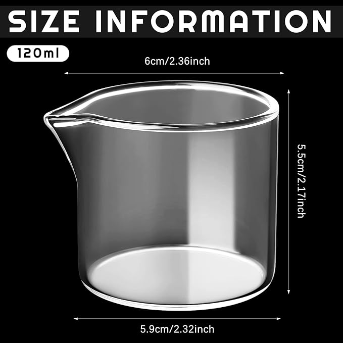 Leinuosen 4 Pcs Small Glass Creamer Pitcher Set Transparent Mini Poured Glass Tea Pitcher, Milk and Coffee Serving Jugs for Tea Milk Coffee (No Handle Style)