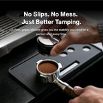 Load image into Gallery viewer, Crema Coffee Products Tamping Mat for Infuser | Non-Slip Silicone Protection for Countertops &amp; Portafilters | Precision Fit with Drip Tray &amp; Vent Holes | Easy to Clean, Durable Espresso Tamping Pad