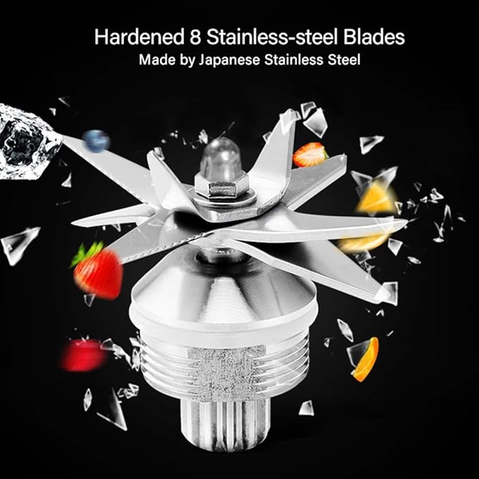 BioloMix Professional Countertop Blender Smoothie Mixer with 68Oz BPA Free Pitcher, Smart Timer And Pre Programed Peak 2200W Power Mixer With 8 Blades for Crushing Ice, Frozen Dessert