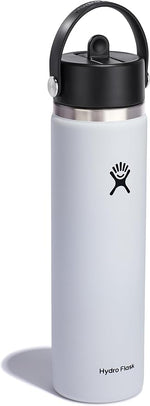 Load image into Gallery viewer, Hydro Flask Water Bottle - Insulated Stainless Steel - Wide Straw Lid, Non Spill, Leakproof in 24 Oz White