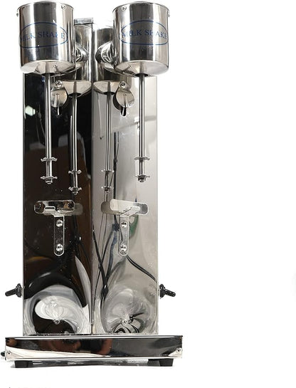 Commercial Stainless Steel Milk Shake Machine, Stainless Steel Electric Milkshake Maker, Double Head Drink Mixer 180W 110V 18000r/min (Double Head 18000r/min)