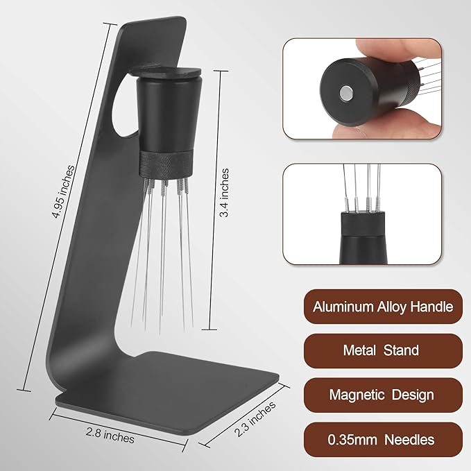 58mm Espresso Tamper Set - Dual-Spring Calibrated Coffee Tamper, 8-Needle WDT Tool Espresso Distribution Tool, Magnetic Aluminum Dosing Funnel, Reusable Puck Screen, Fit for 58mm Portafilters