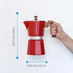 Load image into Gallery viewer, GROSCHE Milano Stovetop Espresso Maker Moka Pot 9 espresso Cup, 15.2 oz, Red - Cuban Coffee Maker Stove top coffee maker Moka Italian espresso greca coffee maker brewer percolator