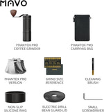 Load image into Gallery viewer, MAVO Manual Coffee Grinder, Phantox Pro Burr Coffee Grinder, Professional 45mm Stainless Steel Grinding Core, Capacity 30g, 120 Clicks Adjustment, Hand Coffee Grinder for Espresso, Pour Over, Black
