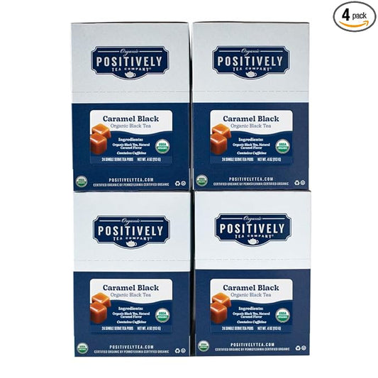 Organic Positively Tea Company, Caramel Black Tea, K-Cup Compatible, 96 Pods