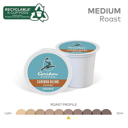 Caribou Coffee Keurig Single-Serve K-Cup Pods, Caribou Blend Medium Roast Coffee, 24 Count