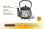 Load image into Gallery viewer, Tea Kettle, Toptier Japanese Cast Iron Tea Kettle for Stove Top, Stovetop Safe Cast Iron Teapot with Infusers for Loose Tea, 40 Ounce (1200 ml), Black