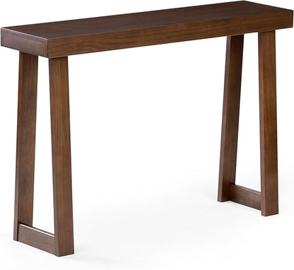 Plank+Beam Solid Wood Console Table, 46.25 Inch, Sofa Table, Narrow Entryway Table for Hallway, Behind The Couch, Living Room, Foyer, Easy Assembly, Walnut