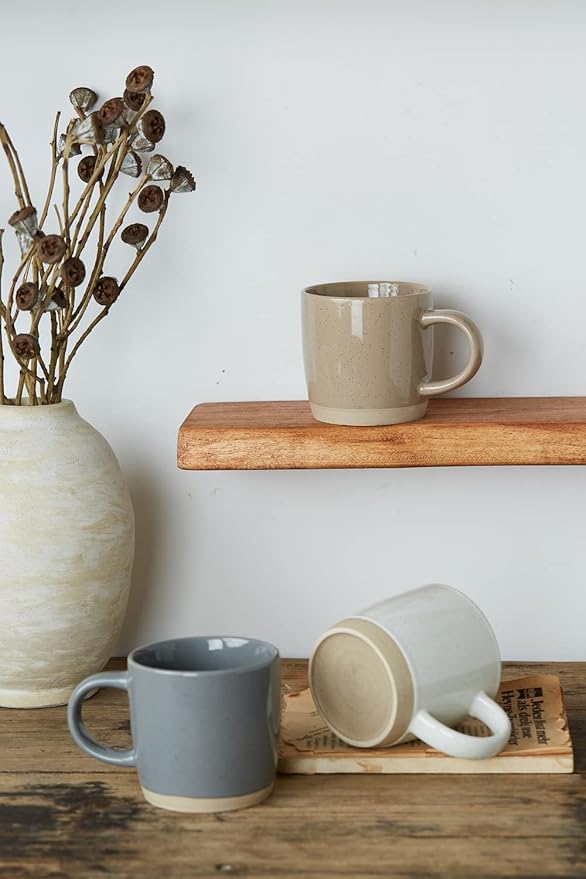 famiware Coffee Mugs for 4, 12 oz Mug Set, Dringking Cup with Handle for Coffee, Tea, Cocoa, Milk, Milkyway serise, Multi-color