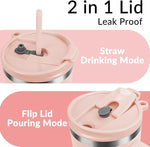 Load image into Gallery viewer, WETOWETO 40oz Tumbler with Handle and Lid | 100% Leakproof Insulated Stainless Steel Travel Mug | Keeps Cold 34Hrs/Hot 10Hrs | Dishwasher Safe, Fits Car Cup Holder (Rose Quartz Color)