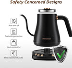 Load image into Gallery viewer, Electric Gooseneck Kettle, 1200W, 6 Temperature Settings, Stainless Steel Inner Lid &amp; Bottom, 1L Quick Heating Pour Over Kettle for Coffee &amp; Tea, Matte Black