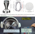 Load image into Gallery viewer, 5 Pieces - 58mm Espresso Tamper Accessories Kit Fit 58-58.5mm Portafilters, 58mm Coffee Tampers Set, WDT Stirrer Tool, Puck Screen, Dosing Funnel, Coffee Cleaning Brush (58mm)