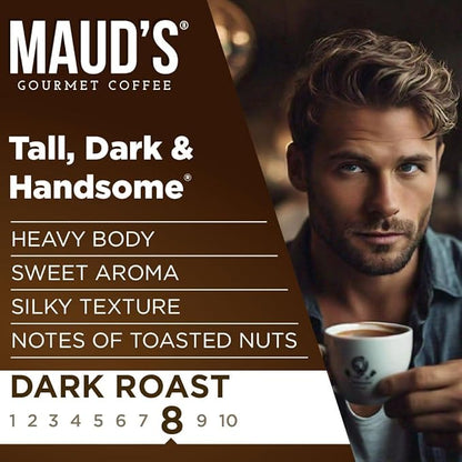 Maud's Dark Roast Coffee Pods, 50ct, Recyclable Single Serve Pods – 100% Arabica Coffee, Compatible with Keurig K Cups Maker