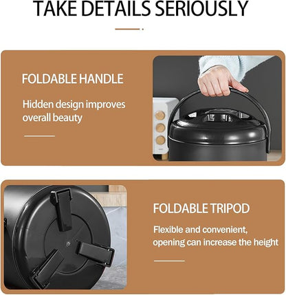 Insulated Beverage Dispenser, 12L/3.2gallon 304 thickened food-grade stainless steel Hot Drink Dispenser, Hot&Cold water urn with thermometer faucet for hot tea&coffee, cold milk, water, juice(Black)