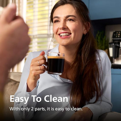 Philips 3300 Series Fully Automatic Espresso Machine with integrated milk frother and grinder, 5 Hot & Iced Coffee Pre-Sets, 40% Quieter SilentBrew, 15-Bar Pressure, Glossy Black (EP3326/90)