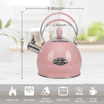 Load image into Gallery viewer, Whistling Tea Kettle Stainless Steel Teapot, Teakettle for Stovetop Induction Stove Top, Fast Boiling Heat Water Tea Pot 2.6 Quart