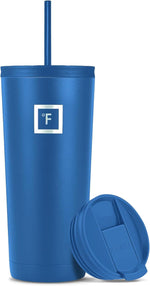 Load image into Gallery viewer, IRON °FLASK Classic Tumbler - Vacuum Insulated Stainless Steel Water Bottle, Double Walled, Drinking Cup, Insulated Travel Mug (Cobalt, 24 oz Solid Lid)