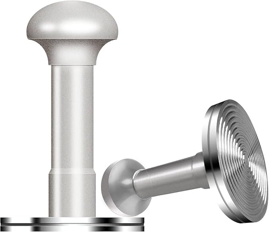 53.3mm Espresso Tamper - Premium Barista Coffee Tamper with Aluminum Handle and Stainless Steel Base, Compatible with Breville Barista Express 54mm Portafilter Basket (Silver)