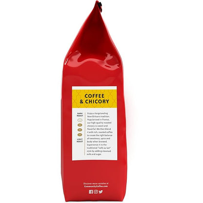 Community Coffee Coffee & Chicory Medium Dark Roast Ground Coffee, 20 Ounce Bag