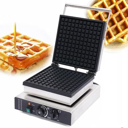 Square-Shaped Waffle Pancake Maker,Non-stick Pancake Baker Machin,110v Rotated Muffin Maker Machine,Electric Muffin Maker Stainless Steel for Home Kitchen,control 50-300℃,2000w