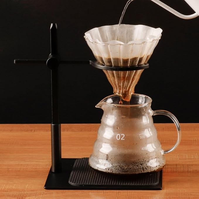 Pour Over Coffee Stand, Aluminum Alloy Pour Over Coffee Station Dripper Stand Adjustable Antislip Coffee Dripper Stand for Home or Office