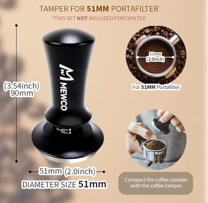 7 Pack Espresso Tamper Station&Coffee Distributor Tamper&Espresso WDT Stirrer&Coffee Tamping&Brush&Coffee Dosing Funnel&Espresso Puck Screen, Multipurpose Tools for Bar Home Office (51 mm)