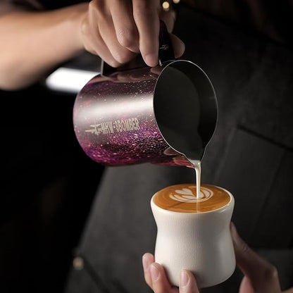 MHW-3BOMBER Espresso Steaming Pitcher Milk Frothing Pitcher Stainless Steel Milk Coffee Cappuccino Latte Art Barista Cup (5.0 Purple, 20 Ounces) P5008S