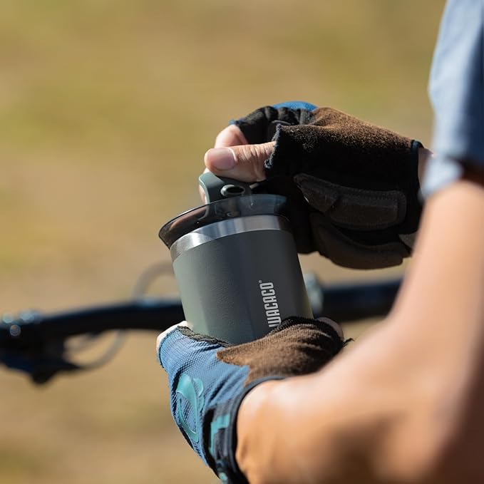 WACACO Octaroma Classico Vacuum Insulated Coffee Mug, Double-wall Stainless Steel Travel Tumbler With Drinking Lid, 6 fl oz (180ml), Dim Grey