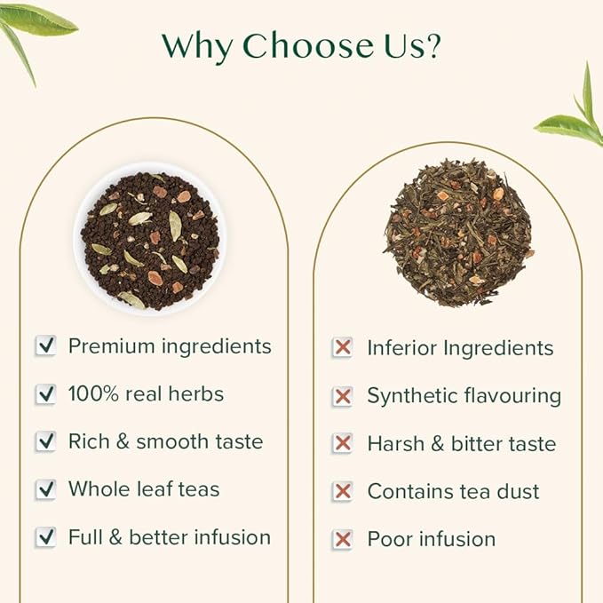 VAHDAM Earl Grey Masala Chai - High Caffeine, Non GMO, Gluten Free | Citrusy Earl Grey Tea Leaves w/ Pure Bergamot Oil | Brew Hot, Iced or Chai Latte | Vacuum Sealed Pack (50 Cups/3.53 oz)