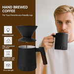 Load image into Gallery viewer, Pour Over Coffee Maker Set, Ceramic Pour Over Coffee Dripper 15.5oz/450 ml with 25 Pcs V60 Paper Filter, Coffee Pour Over Set for Camping, Black