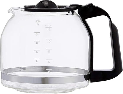 Amazon Basics Coffee Makers, 12-Cup Coffee Machines with Reusable Filter, Coffee Pots, Black & Stainless Steel