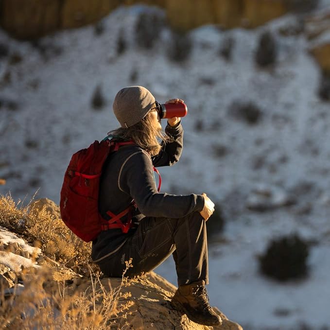 WACACO Octaroma Lungo Vacuum Insulated Coffee Mug, Double-wall Stainless Steel Travel Tumbler With Drinking Lid, 10 fl oz(300ml)， Carmine Red