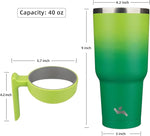 Load image into Gallery viewer, 40 oz Tumbler with Handle and 2 Straw 2 Lid, Insulated Water Bottle Stainless Steel Vacuum Cup Reusable Travel Mug,Matcha Green