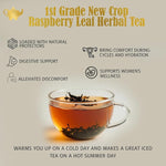 Load image into Gallery viewer, Raspberry Leaf Tea, Loose Leaf Herbal Tea – Supports Pregnancy &amp; Labor Prep, Natural Menstrual Pain Relief – Women's Health – 4.4 oz Resealable Bag (Makes 50 Cups) – The Elegant Elephant