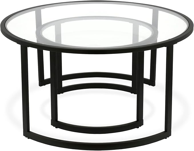 Mitera Round Nested Coffee Table in Blackened Bronze
