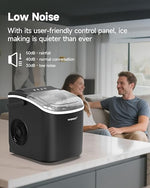 Load image into Gallery viewer, Countertop Ice Maker with Handle,26lbs/24H Bullet Ice Machine, 9 Ice Cubes Ready in 6 Mins,Self-Cleaning Sonic Ice Maker with Basket &amp; Scoop,for Home/Office/Kitchen/RV/Party