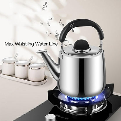 Tea Kettle,Whistling Tea kettle for Stove Top,3 QT Stainless Steel Teapot,Induction Tea Kettle Pot for Stovetop (2.85 L,Silver)