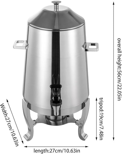 YIYIBYUS 3.5 Gallon Hot Beverage Dispenser, Stainless Steel Coffee Urn Chafer w/Two Heating Methods, Hot Drinks Dispenser for Milk Coffee Tea Water Juice - Parties Event Buffet Catering, Silver