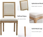 Load image into Gallery viewer, French Country Dining Chairs Set of 8, Beige Square Back Dining Chairs with Linen Upholstered Seat, Solid Wood Legs, Farmhouse Kitchen &amp; Dining Room Chairs, Sillas De Comedor (Beige, 8Pcs)
