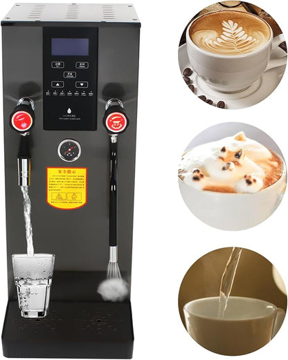 Commercial Steam Boiler, Multifunctional Milk Frother 12l Steam Milk Frother Automatic Boiling Electric Milk Frother Led Display Espresso Tea Coffee Shop Dessert Shop Hotel Milk