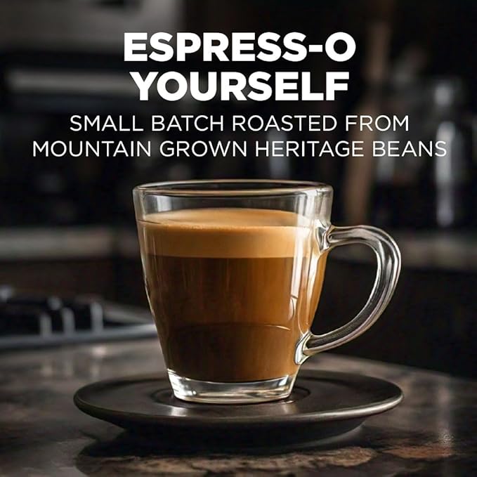 Maud's Espresso Roast Coffee Pods, 18 ct, Dark Roast Coffee in Recyclable Single Serve Pods – 100% Arabica Coffee, Compatible with Keurig K Cups Maker