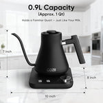 Load image into Gallery viewer, COZII Gooseneck Electric Kettle with ±1°F Temperature Control, 1200W Quick Heating for Pour Over Coffee &amp; Tea, 0.9L Water Boiler with 24H Keep Warm &amp; Auto Shut Off, Stainless Steel Interior, Black